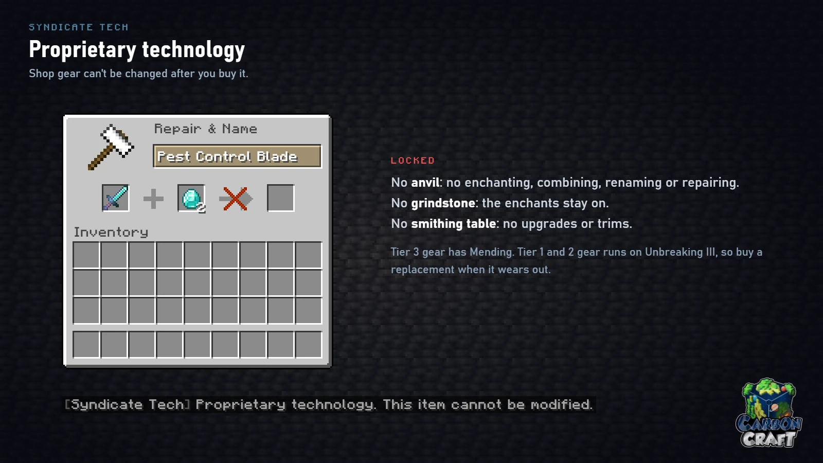 Syndicate Tech blocks anvils, grindstones and smithing tables